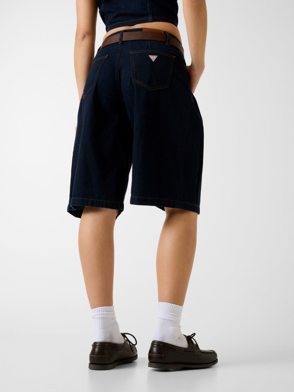 Pleated denim bermuda - Guess