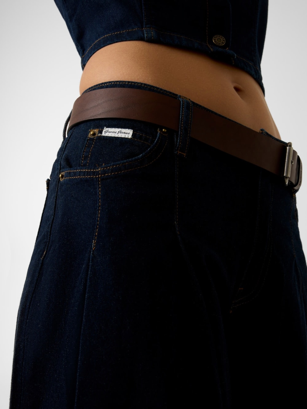 Pleated denim bermuda - Guess