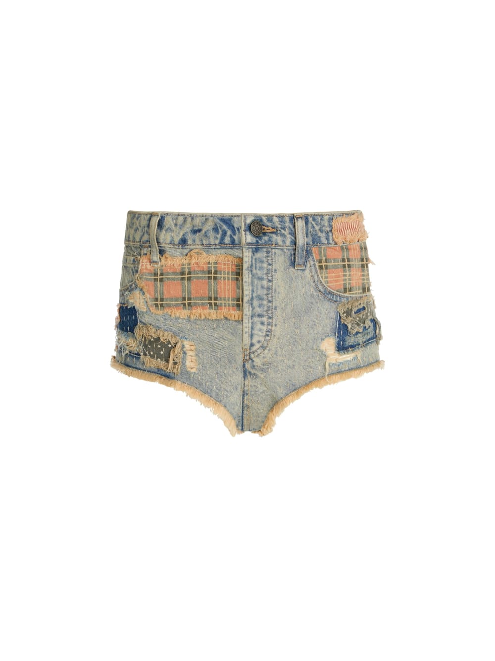patchwork distressed shorts - Guess