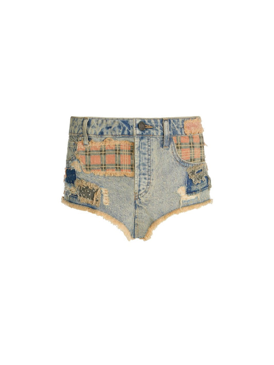patchwork distressed shorts - Guess