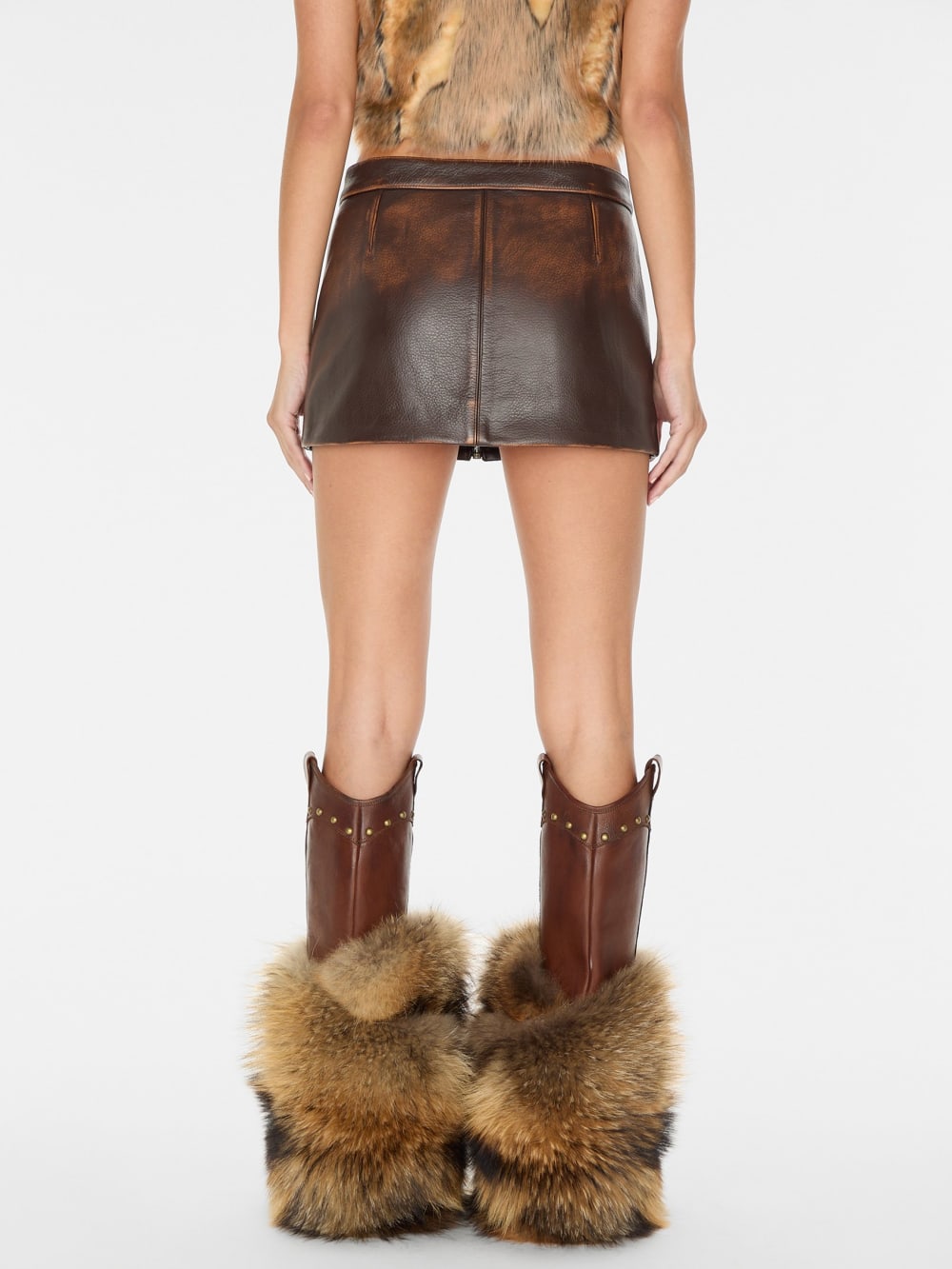 vintage leather skirt - Guess