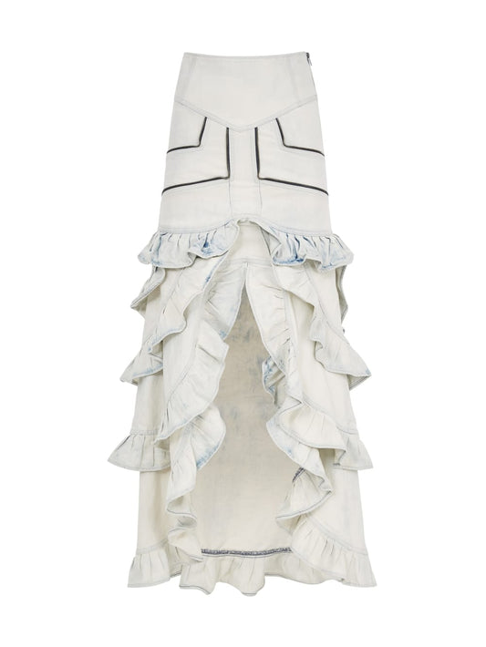 denim ruffle skirt - Guess