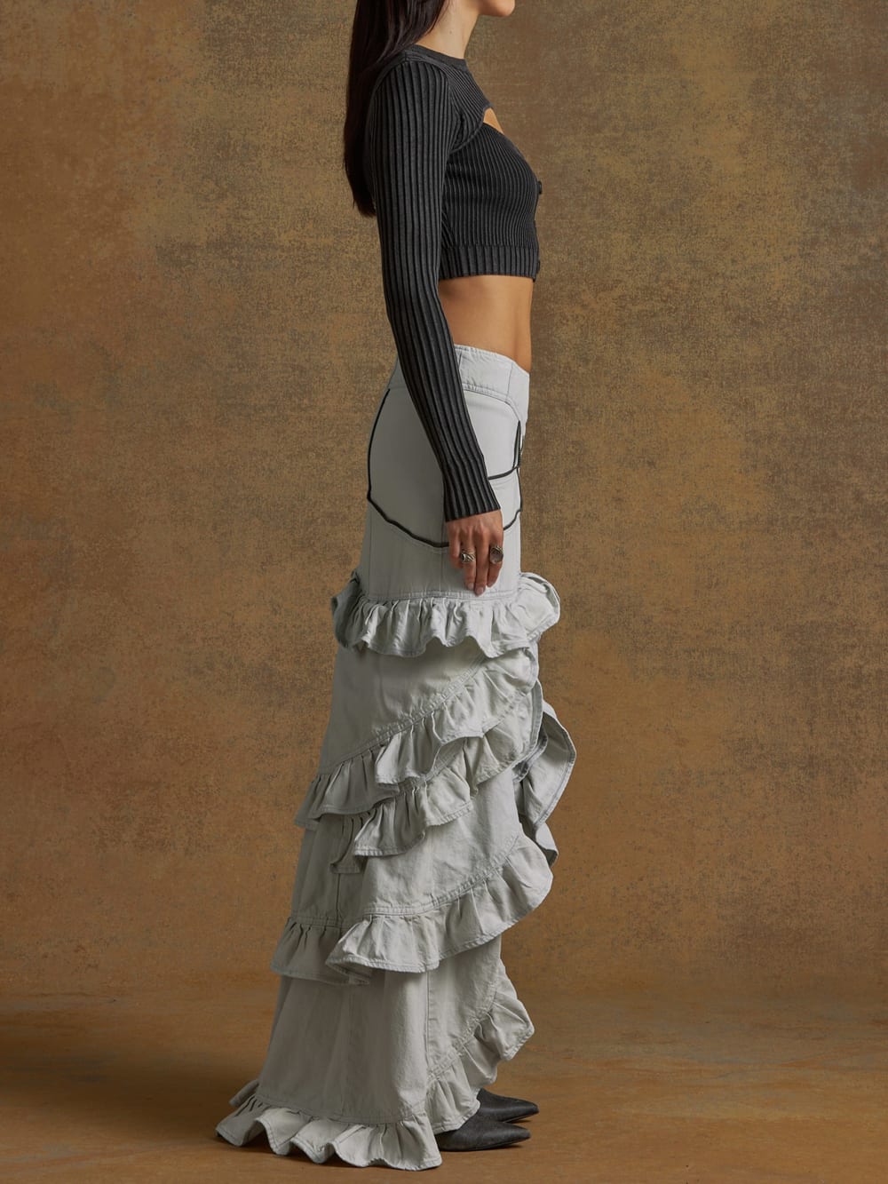 denim ruffle skirt - Guess