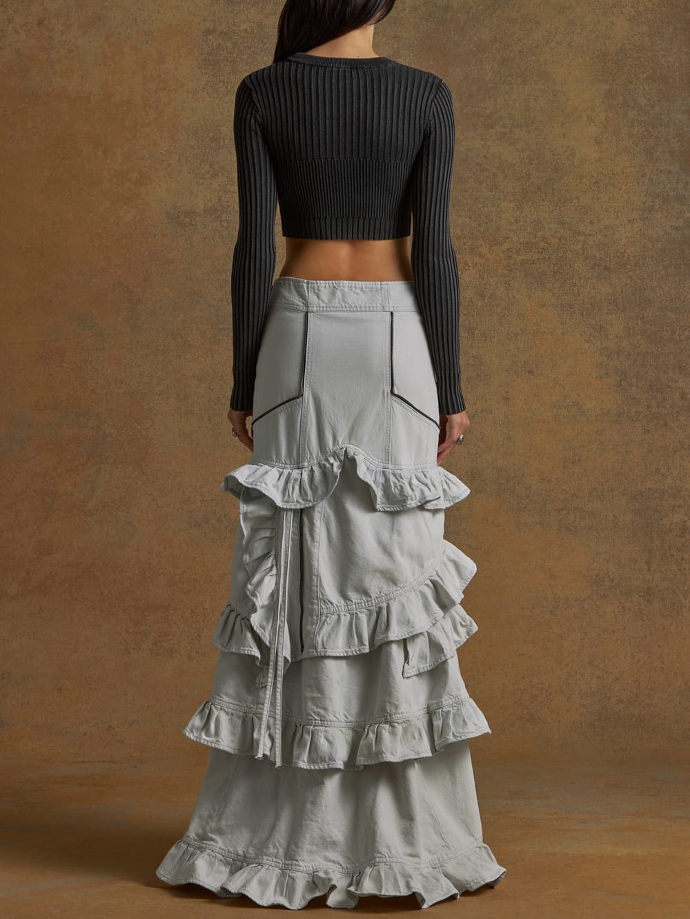 denim ruffle skirt - Guess