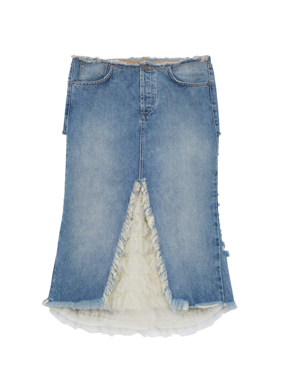 Distressed Denim Skirt - Guess