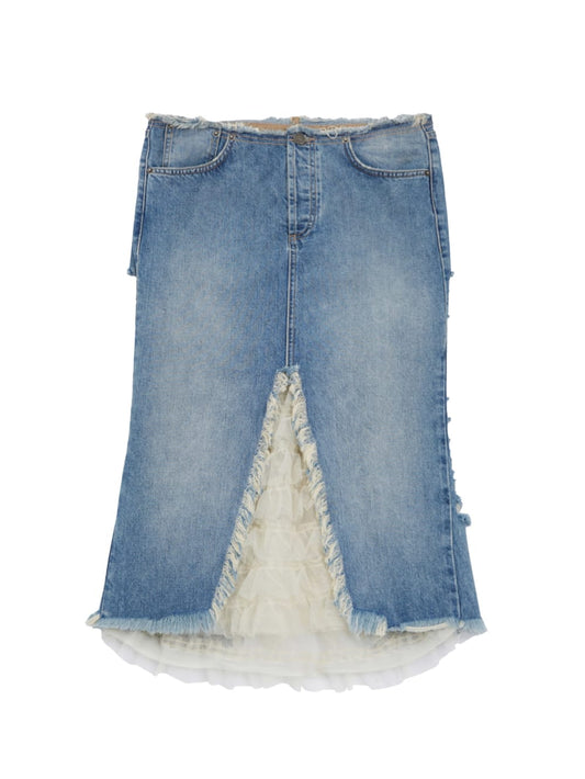 Distressed Denim Skirt - Guess