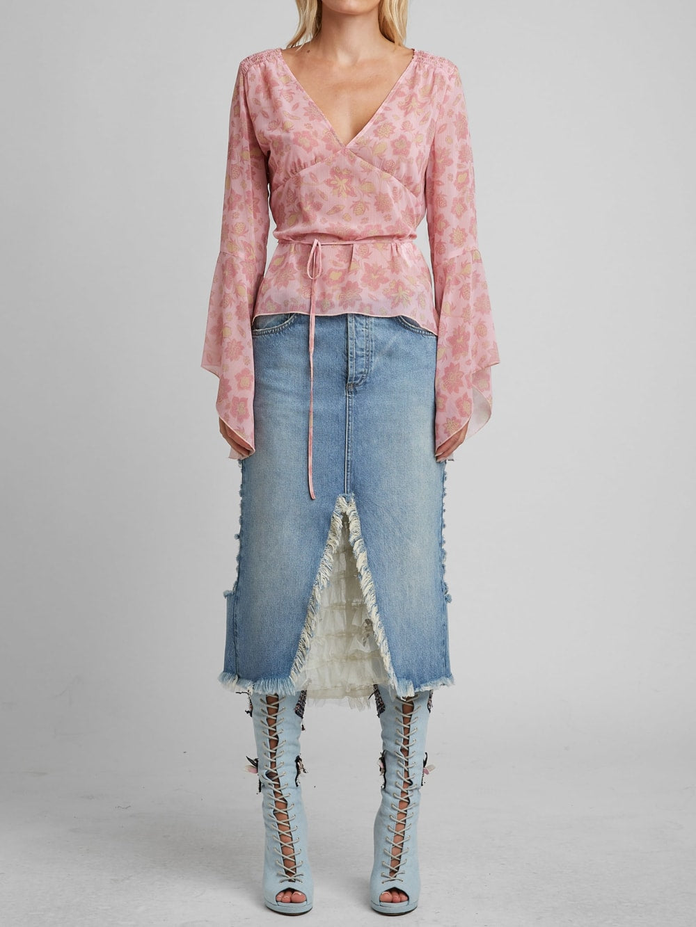 Distressed Denim Skirt - Guess