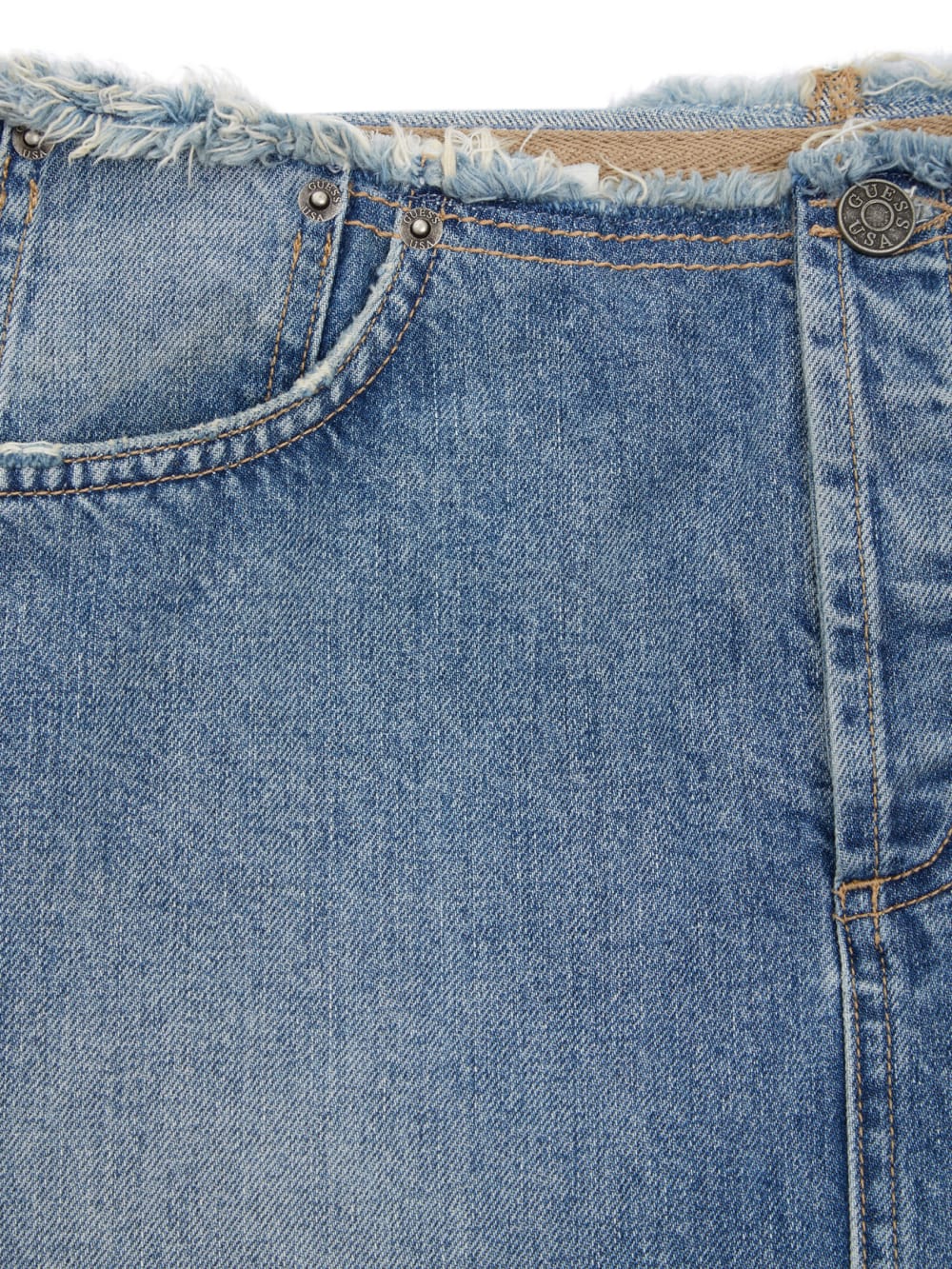 Distressed Denim Skirt - Guess
