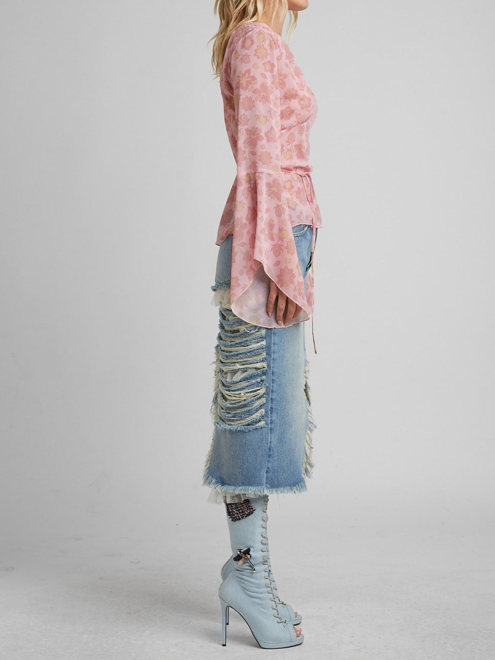 Distressed Denim Skirt - Guess