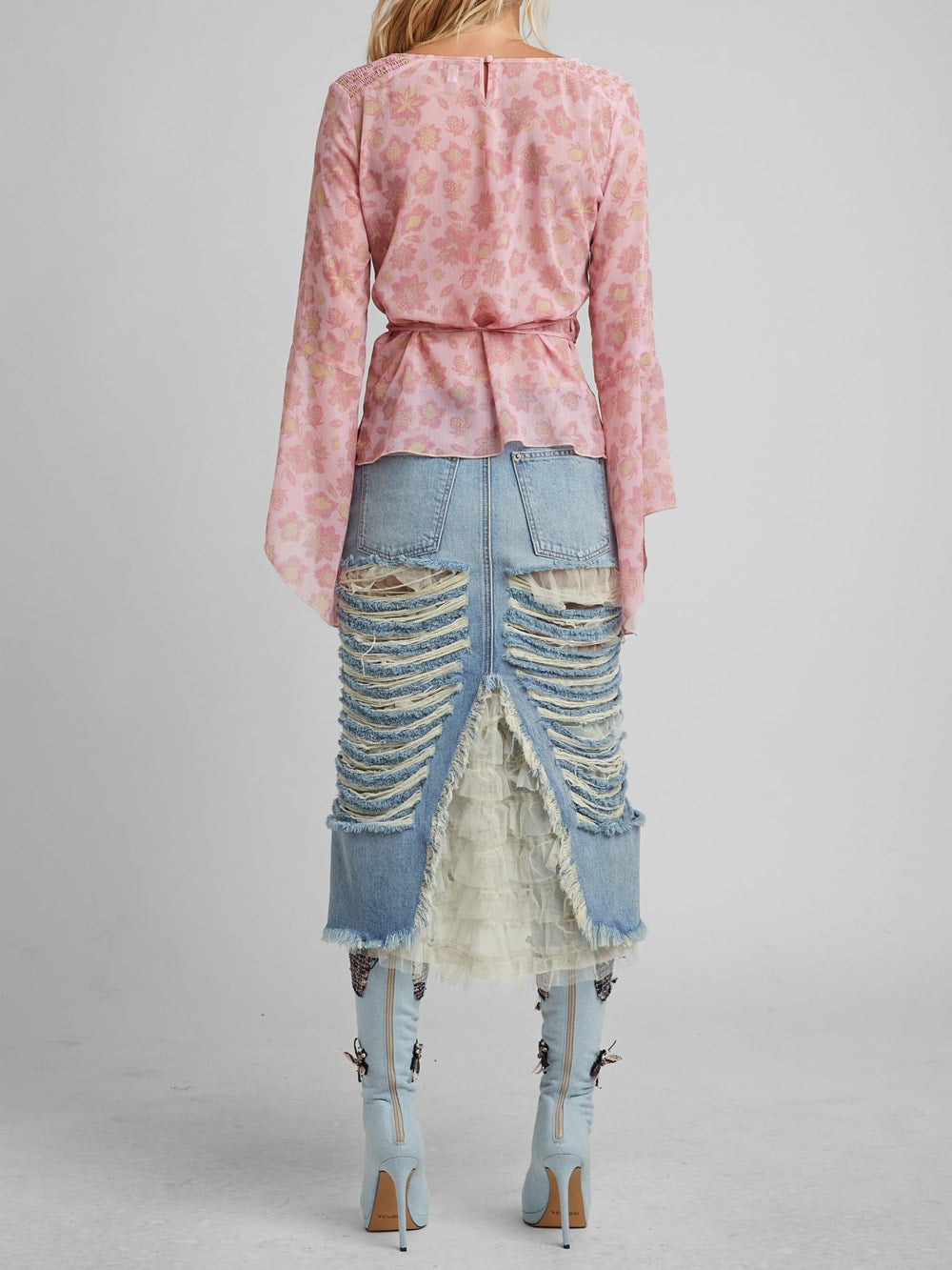 Distressed Denim Skirt - Guess