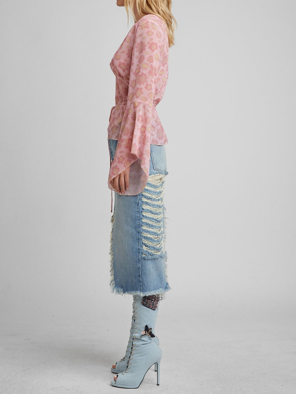 Distressed Denim Skirt - Guess