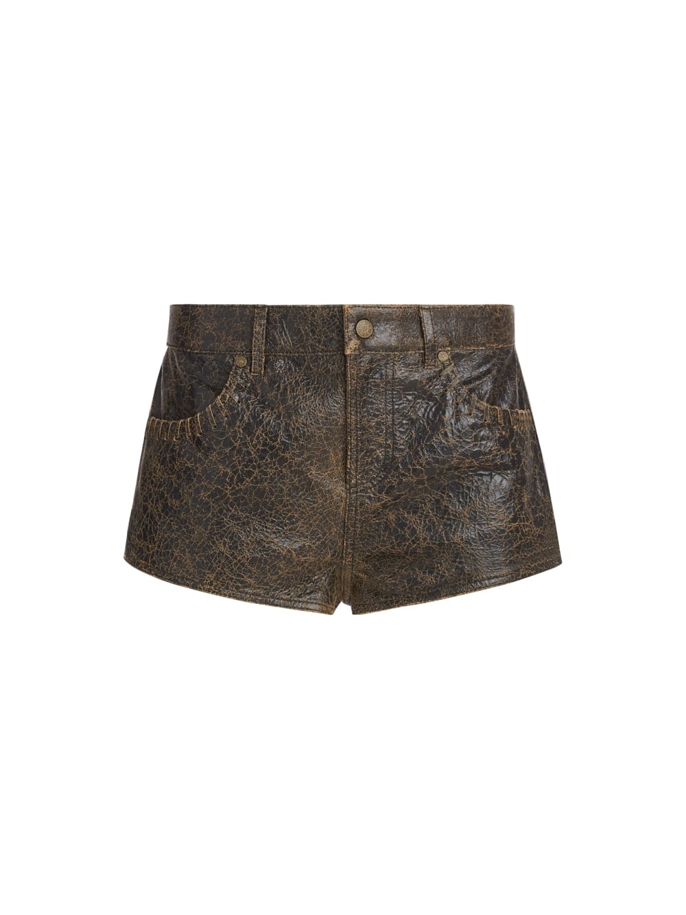 crackle leather shorts - Guess