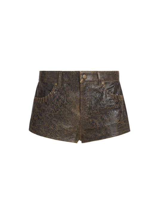 crackle leather shorts - Guess