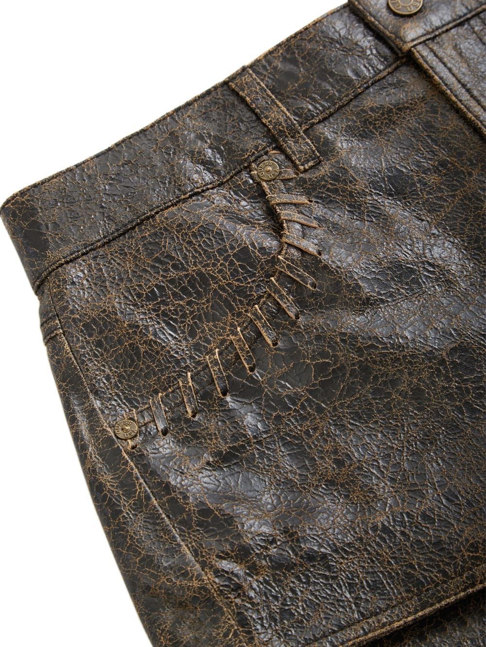 crackle leather shorts - Guess