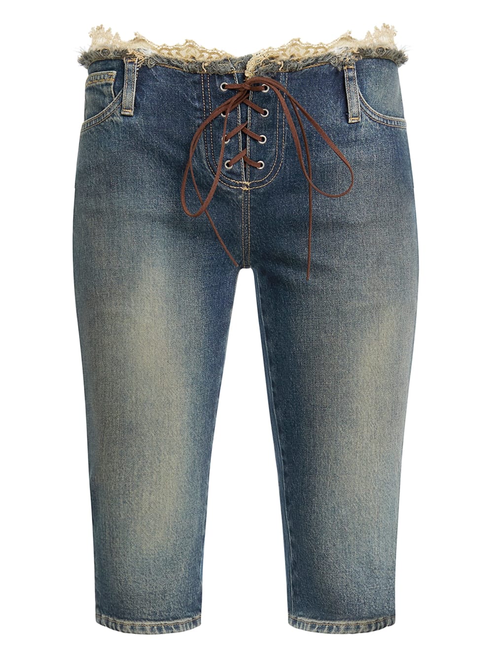 lace-up capri jeans - Guess