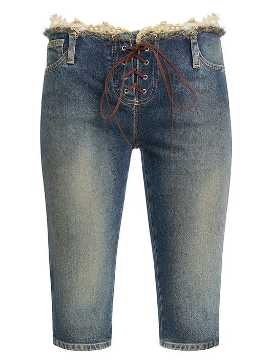 lace-up capri jeans - Guess