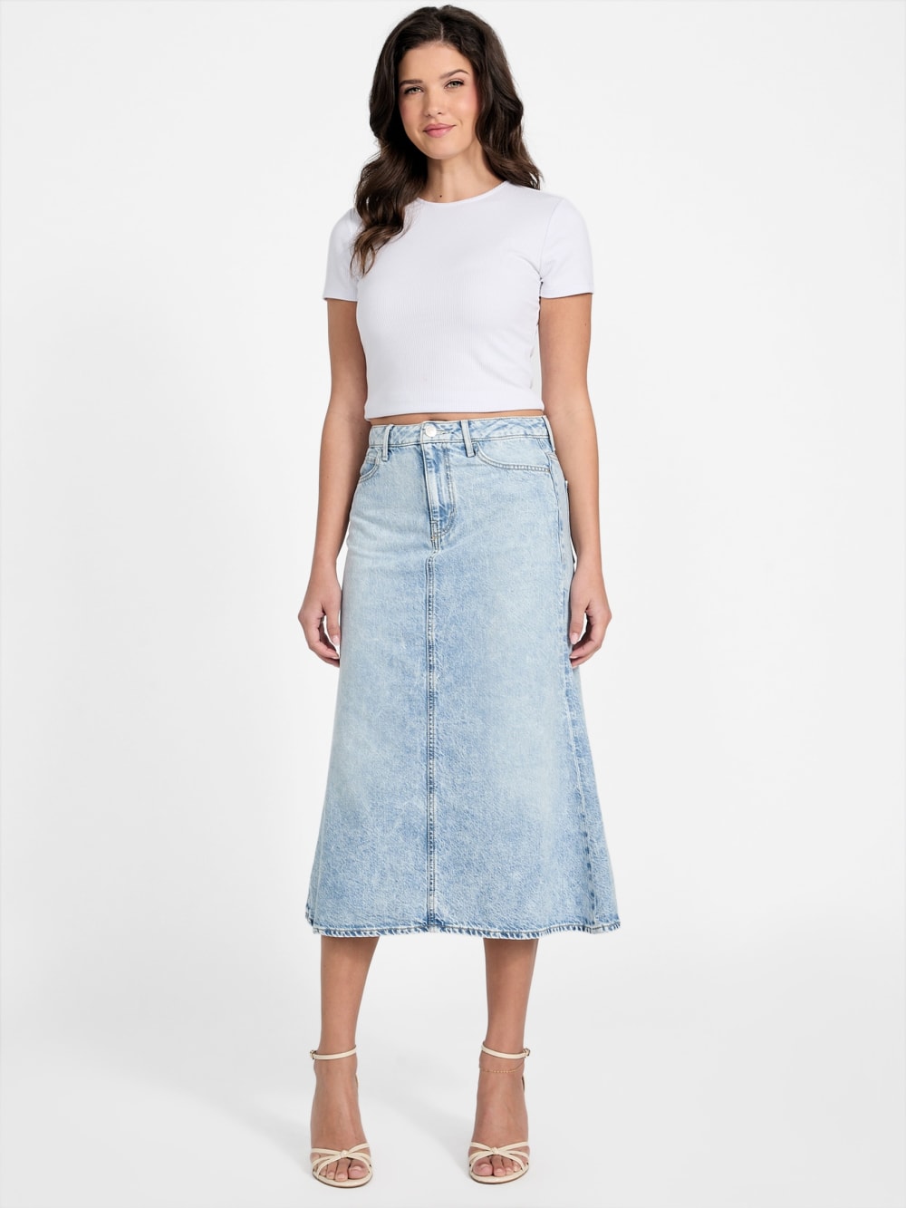 Eco Thaiss Denim Midi Skirt - Guess