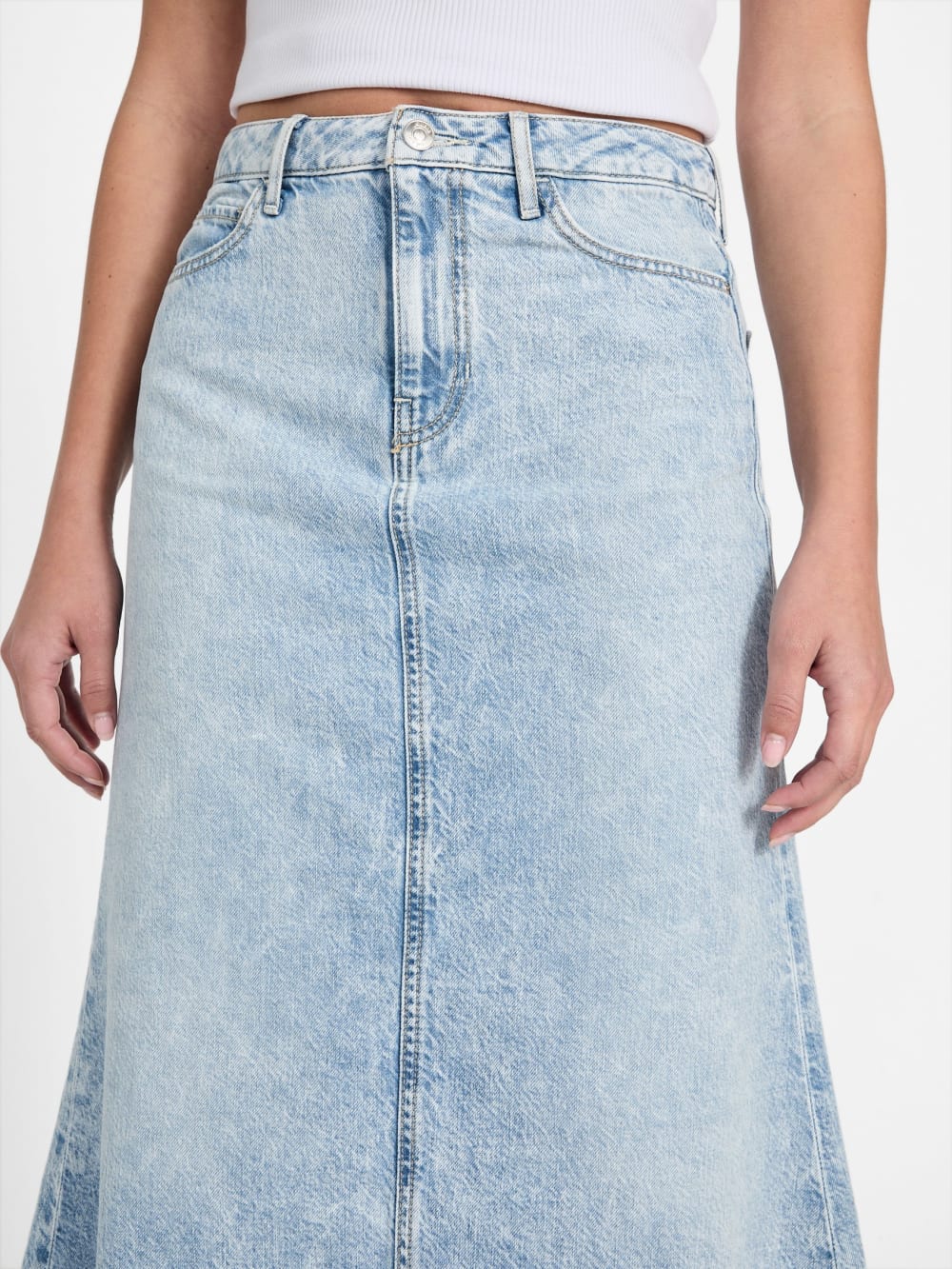 Eco Thaiss Denim Midi Skirt - Guess