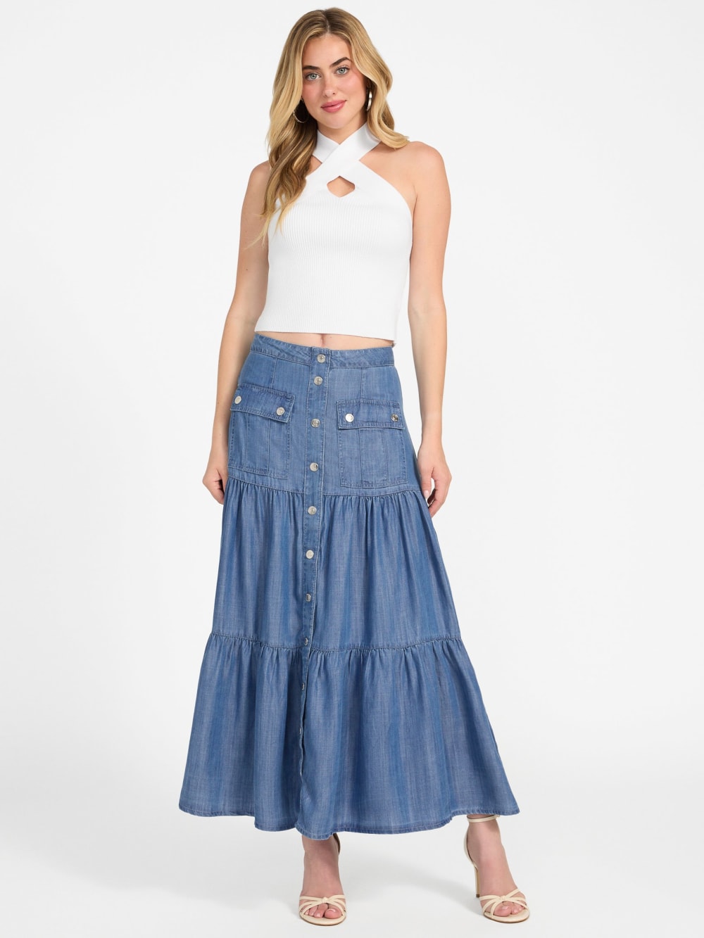 Eco Denim Maxi Skirt - Guess