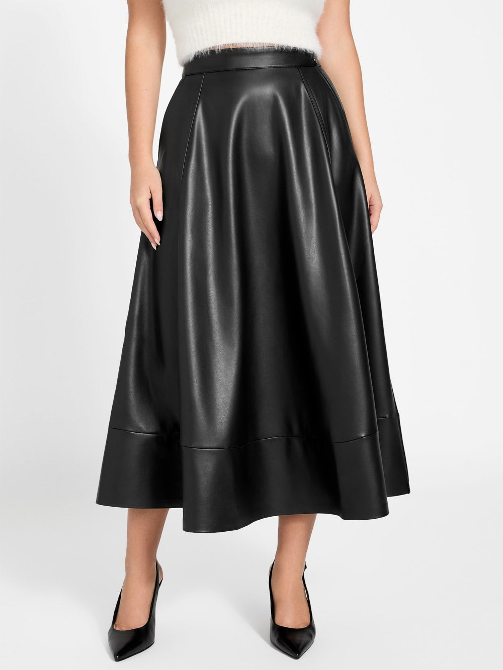 Delores Faux-leather Circle Skirt - Guess