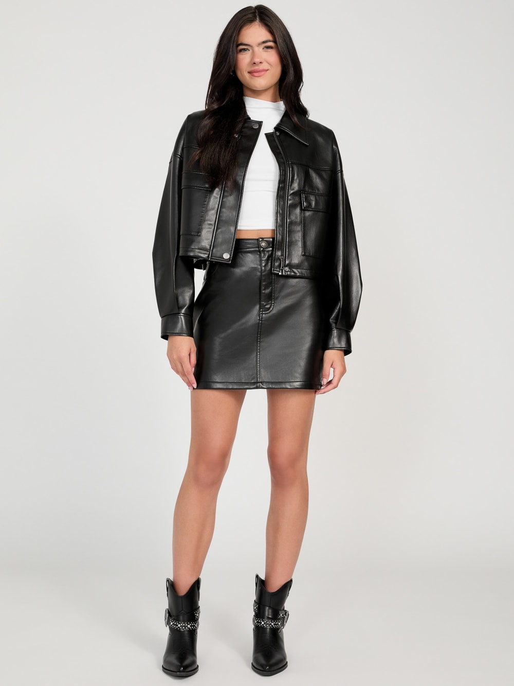 Ysaline Faux-Leather Mini Skirt - Guess