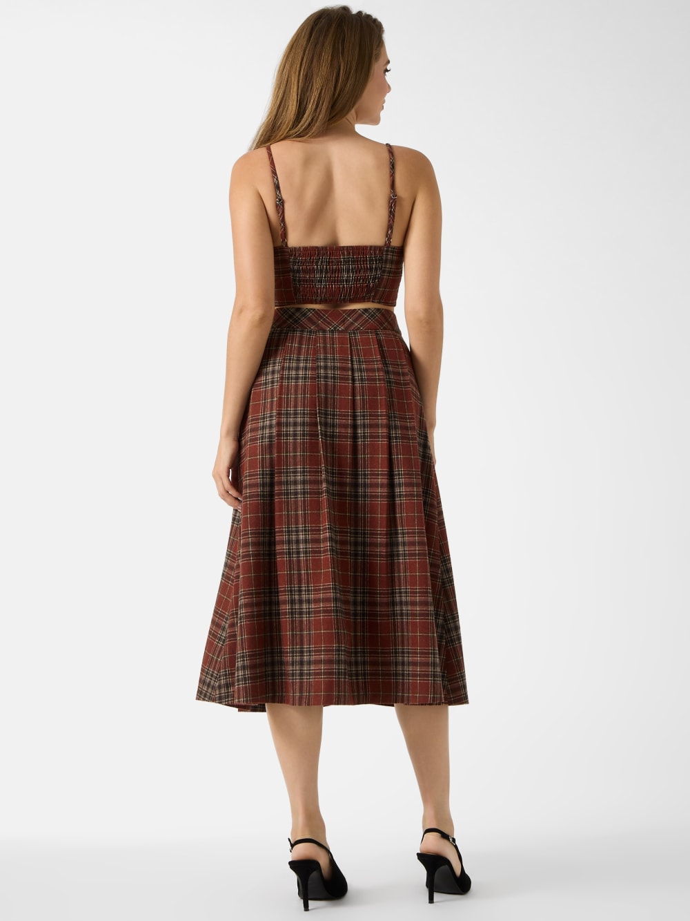 Pia Plaid Midi Skirt - Guess