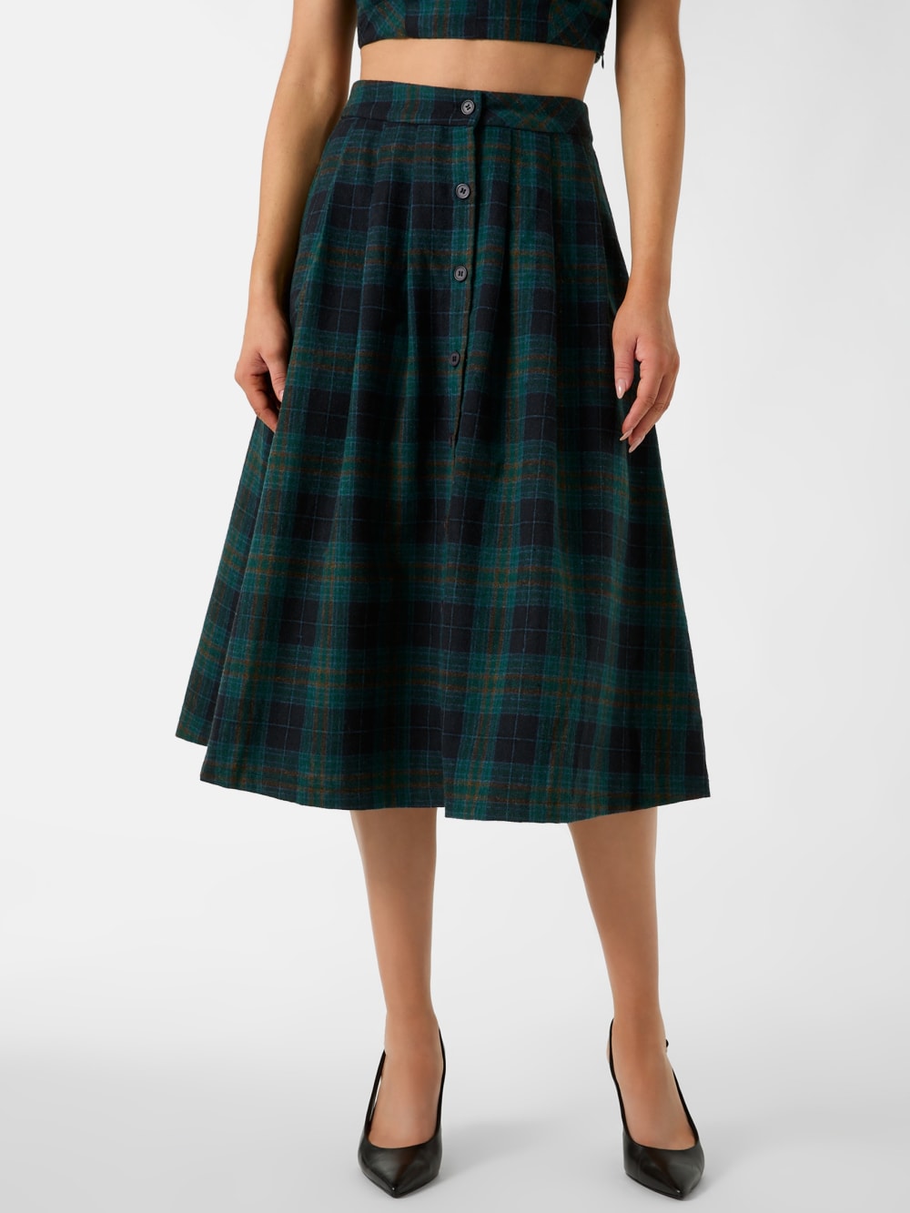 Pia Plaid Midi Skirt - Guess