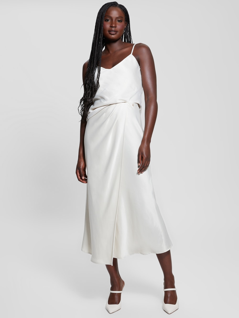 Eco Anastasia Midi Satin Skirt - Guess