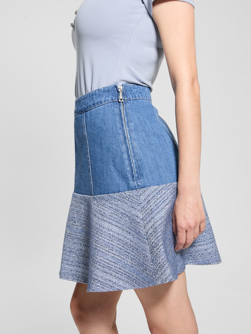 Elsie Tweed and Denim Skirt - Guess