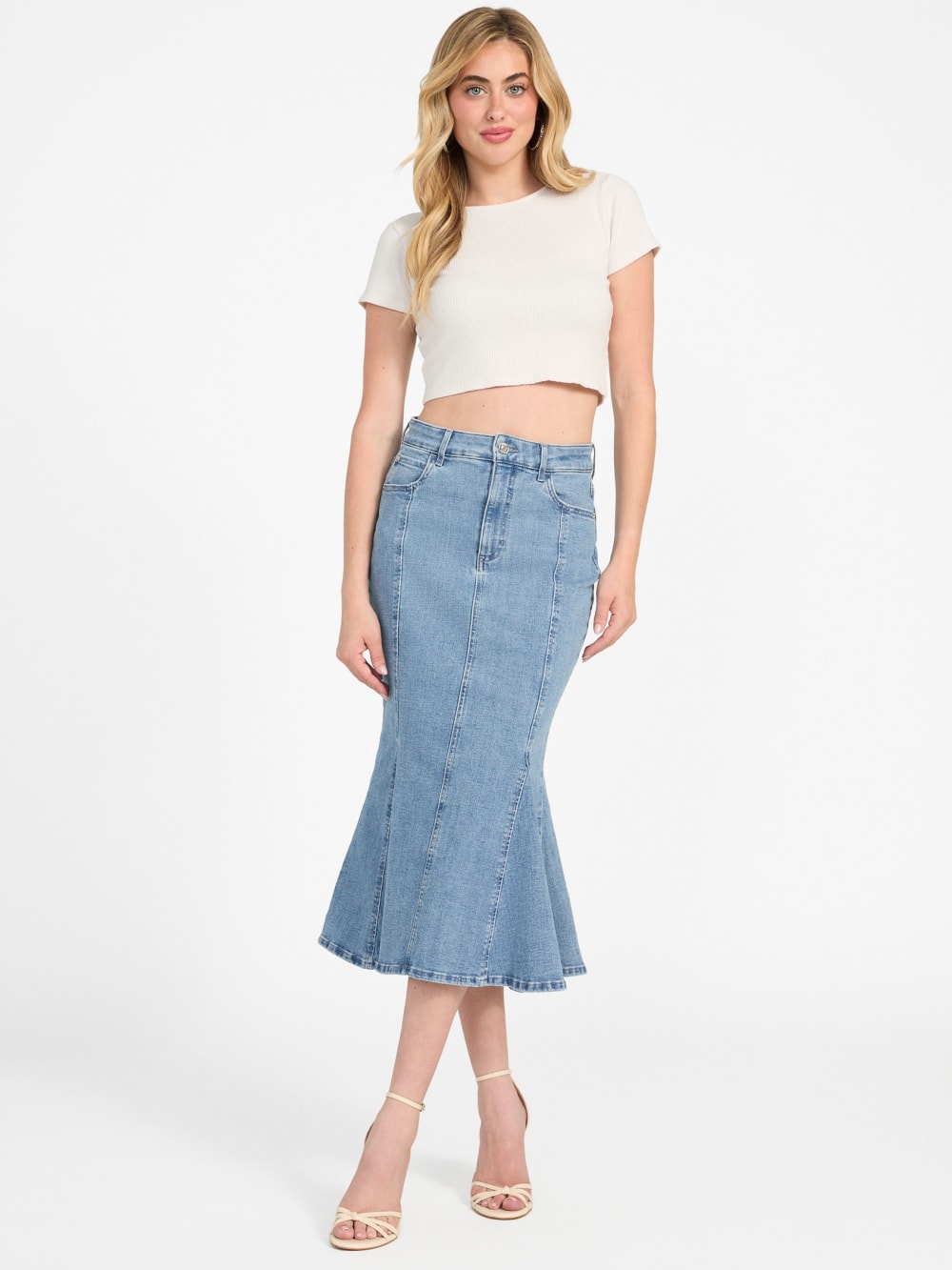 Lia Denim Midi Skirt - Guess