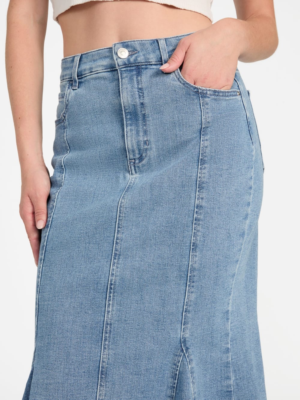 Lia Denim Midi Skirt - Guess