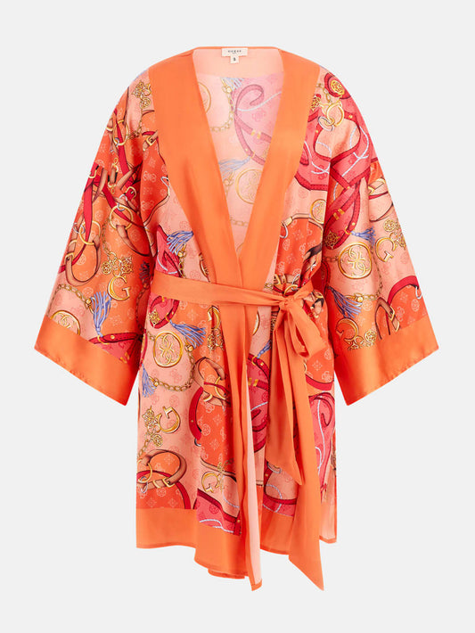 Belted Satin Kimono - Guess