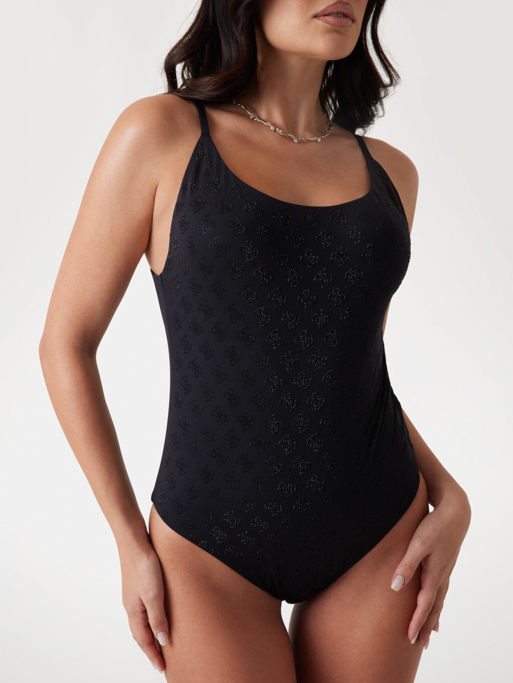 Quattro G Rhinestone One-Piece Swimsuit - Guess