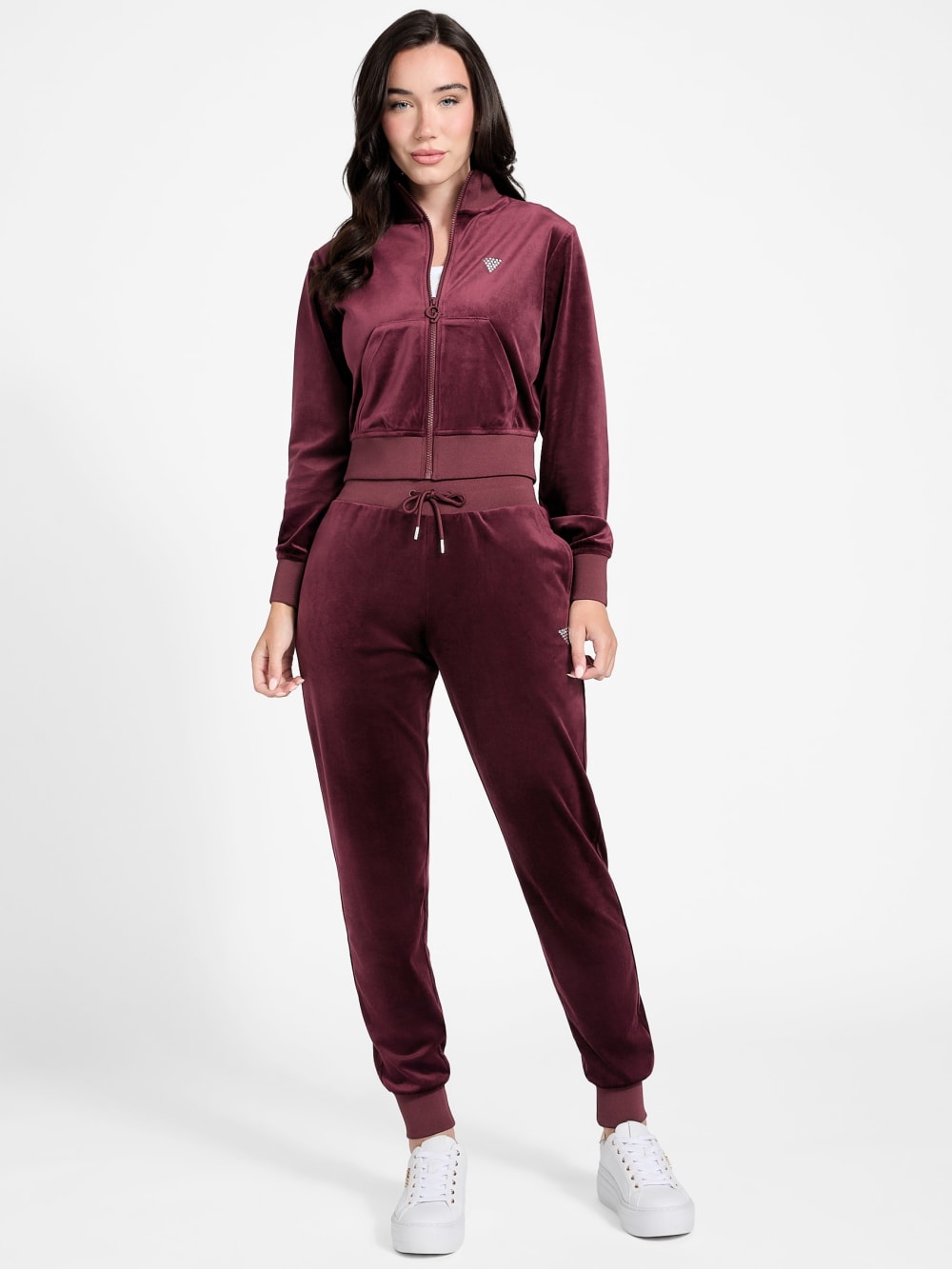 Eco Couture Full-Zip Velvet Sweatshirt - Guess