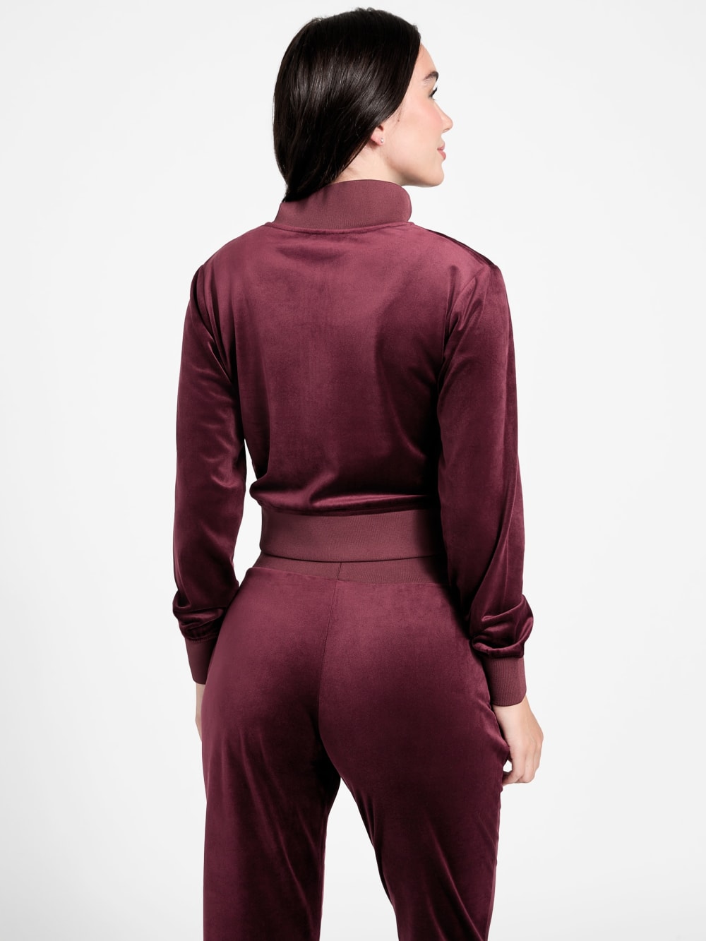 Eco Couture Full-Zip Velvet Sweatshirt - Guess