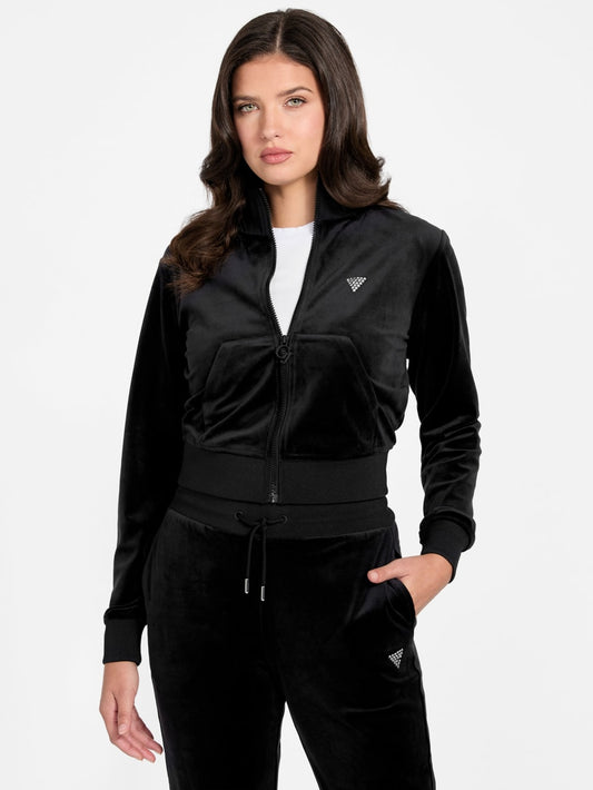 Eco Couture Full-Zip Velvet Sweatshirt - Guess