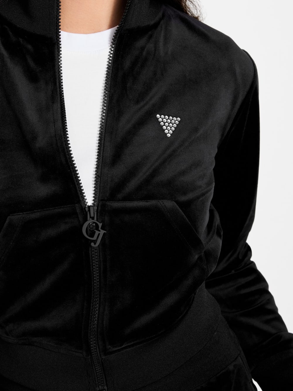 Eco Couture Full-Zip Velvet Sweatshirt - Guess
