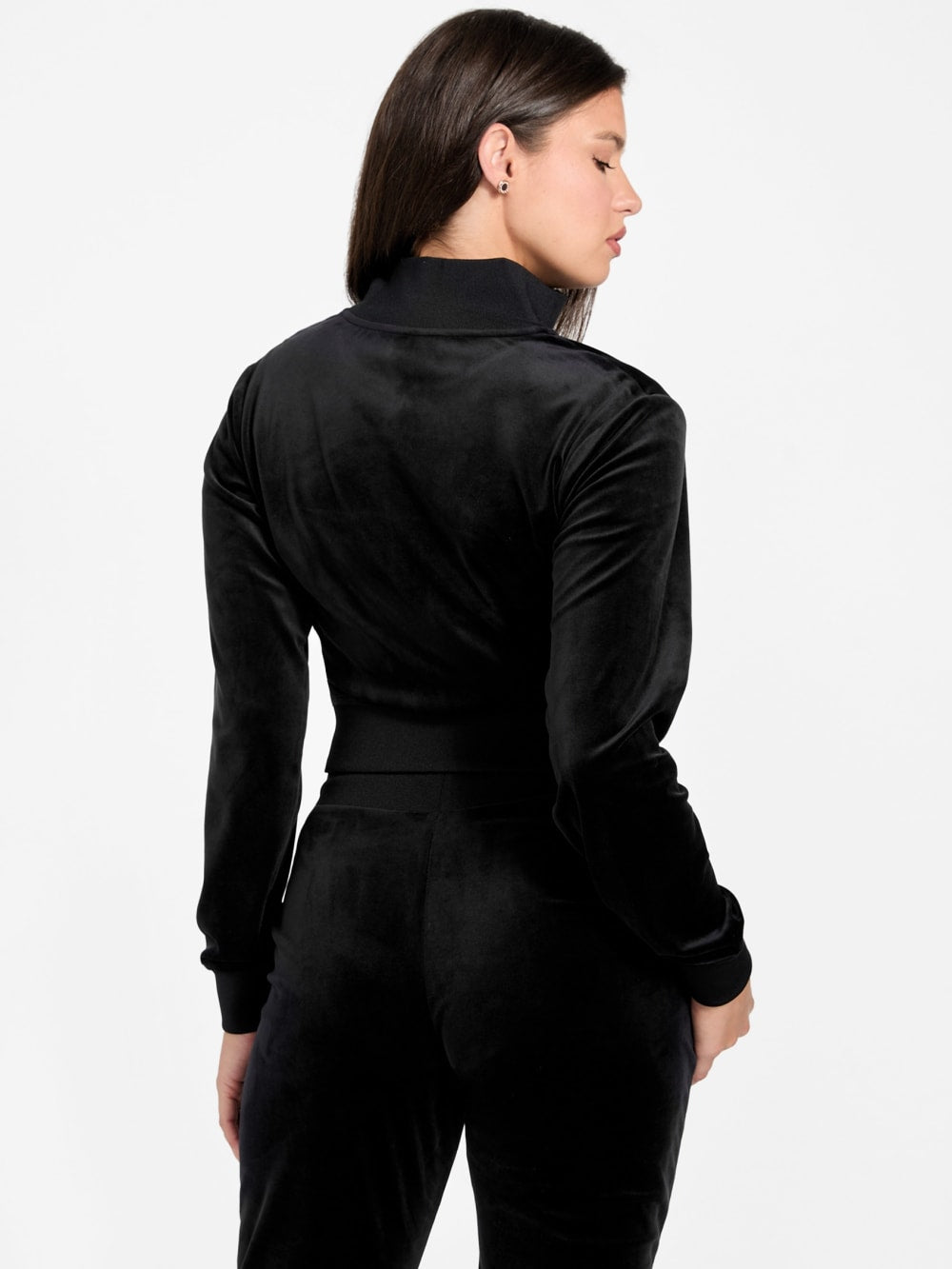 Eco Couture Full-Zip Velvet Sweatshirt - Guess