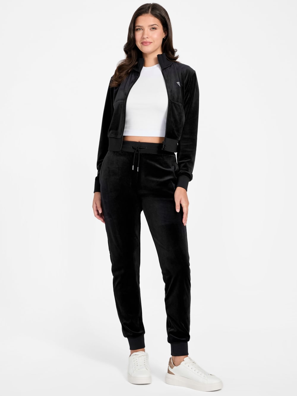 Eco Couture Full-Zip Velvet Sweatshirt - Guess
