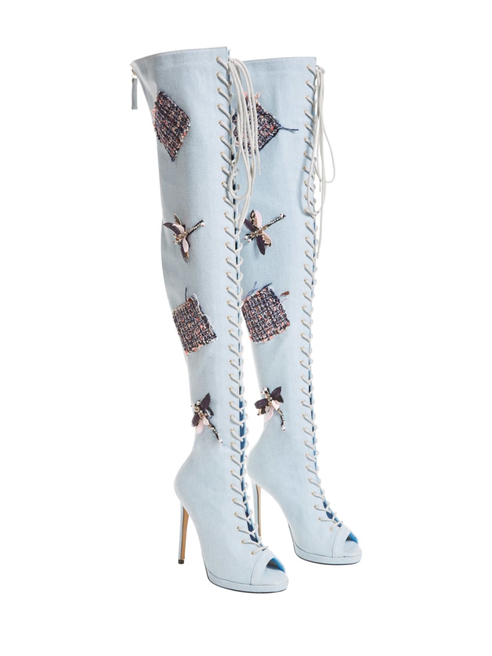Knee-High Denim Boots - Guess