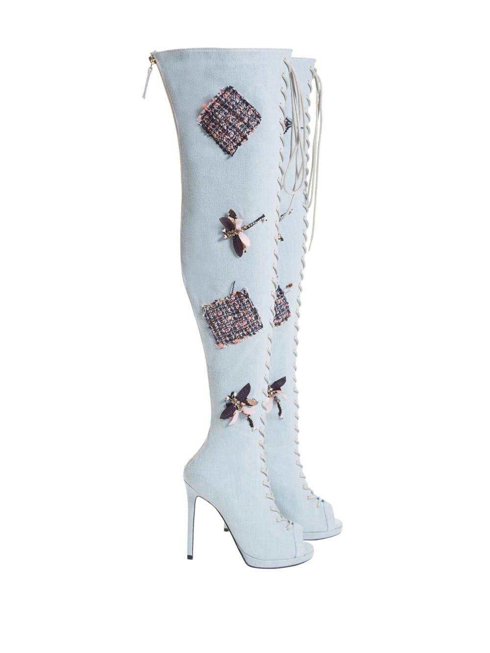 Knee-High Denim Boots - Guess