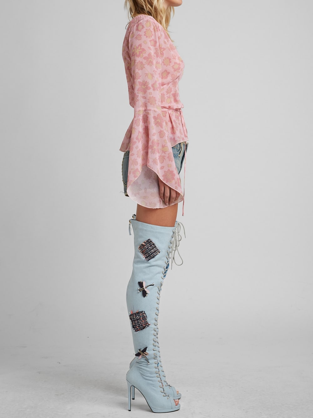 Knee-High Denim Boots - Guess