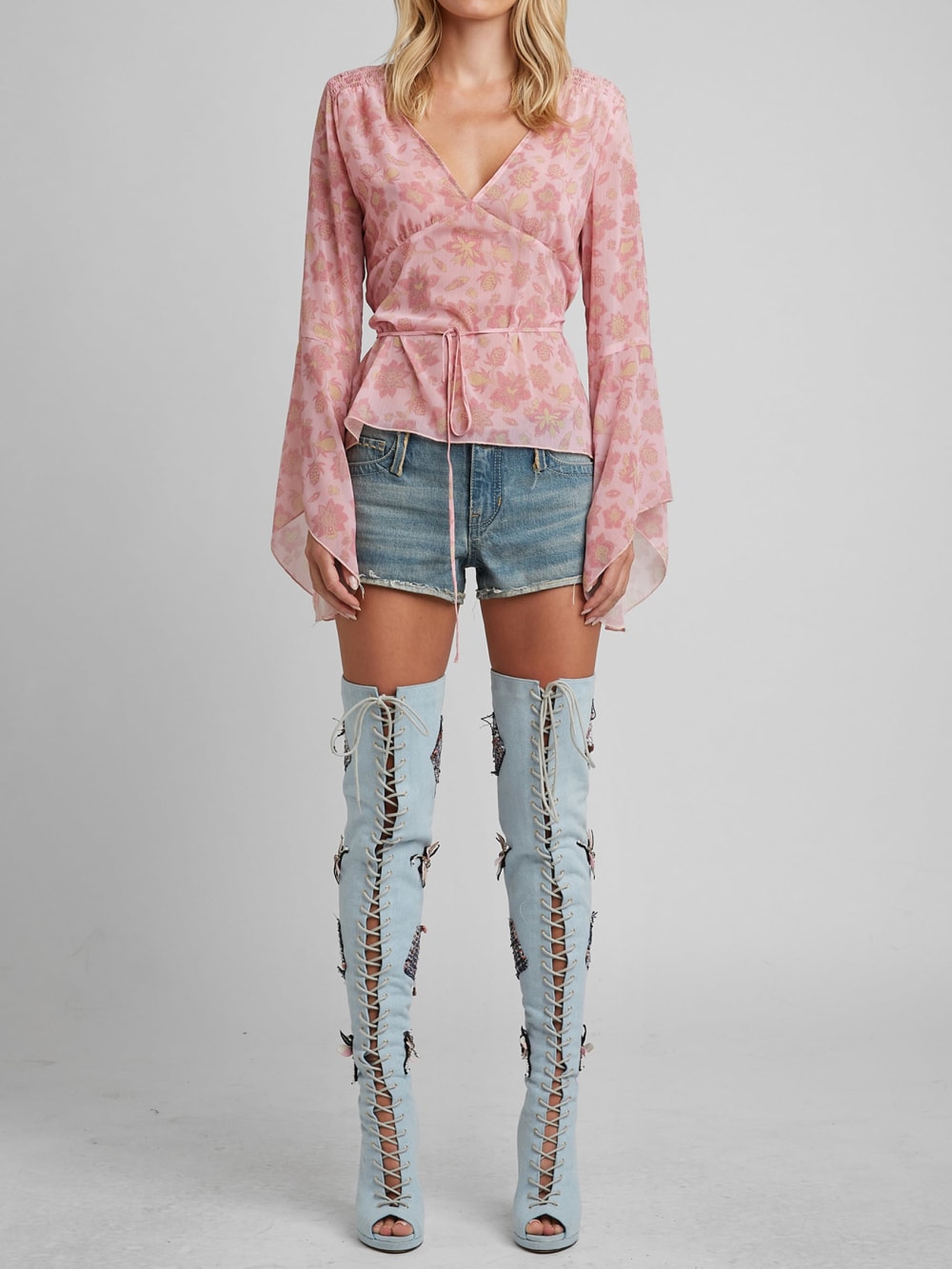 Knee-High Denim Boots - Guess