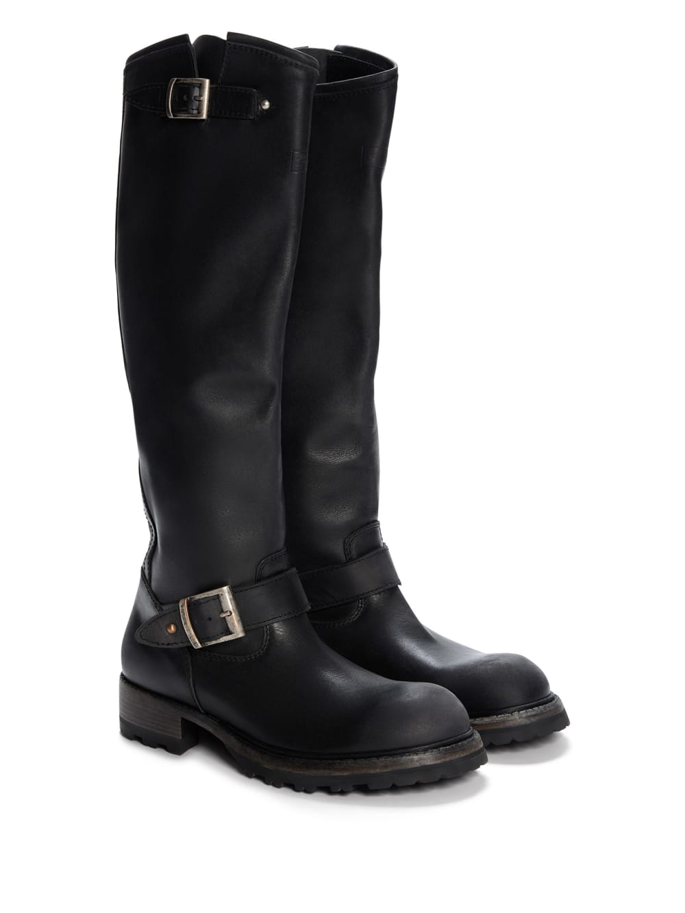 vintage leather biker boots - Guess