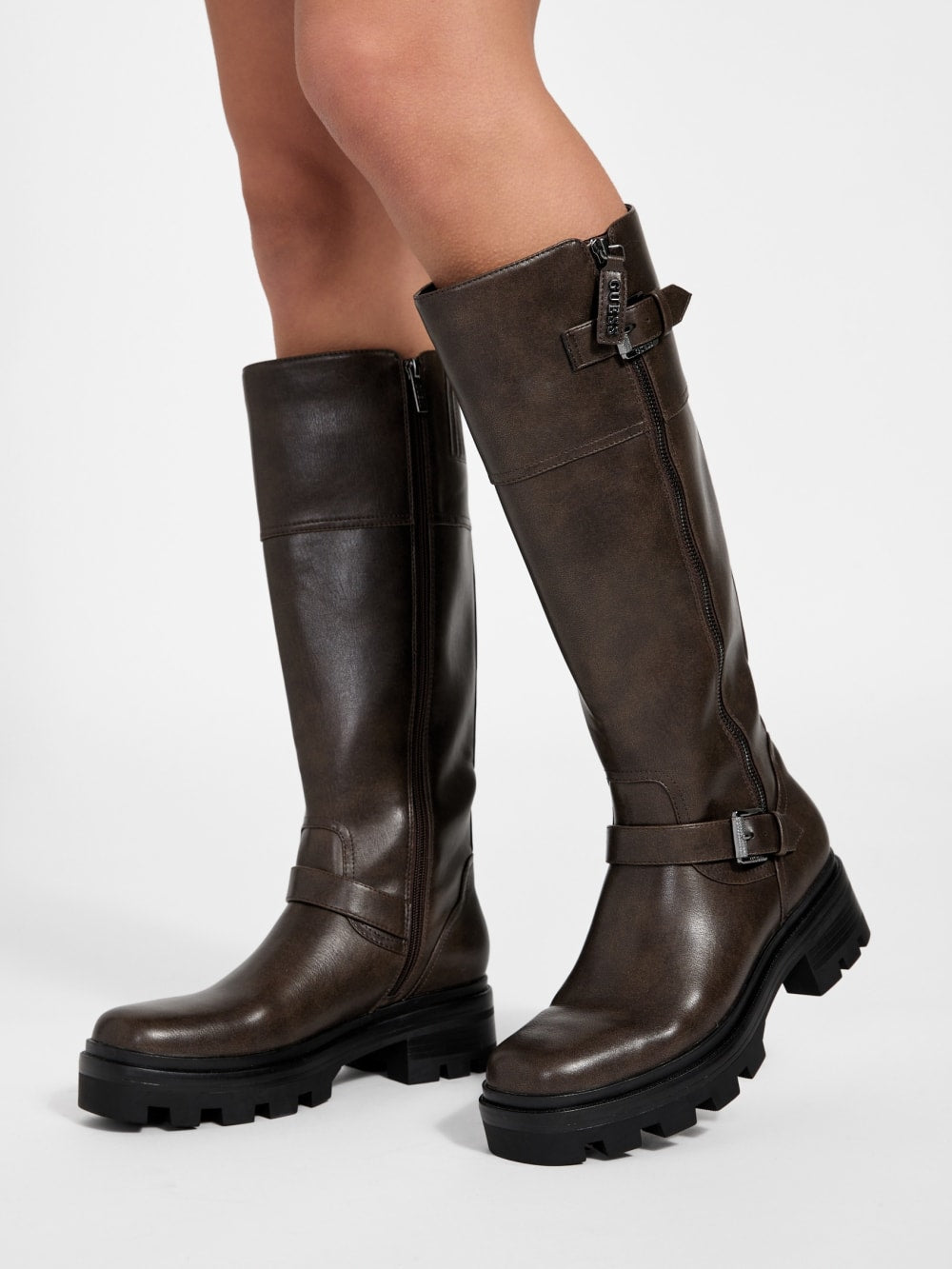 Lynnie Knee-High Lug Boots - Guess