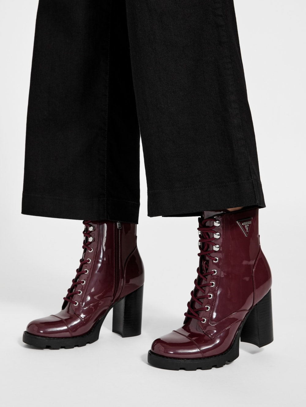 Neadyn Lace-Up Heeled Moto Booties - Guess