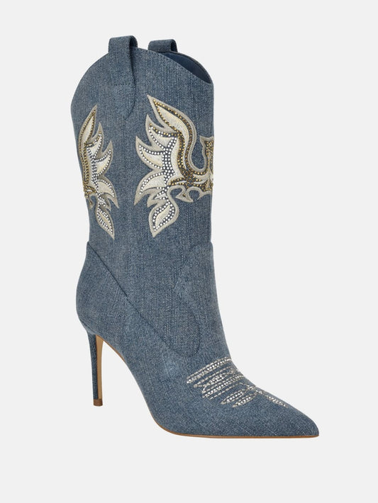Rasima Blue Denim Booties - Guess