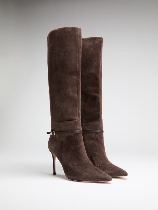 Suede Knee-High Stiletto Boot - Guess