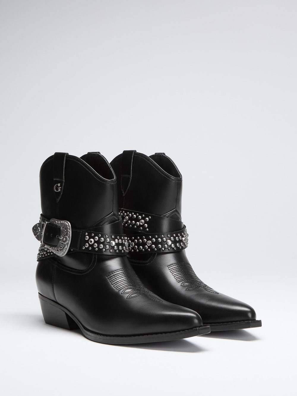 Lansly Studded Buckle Booties - Guess