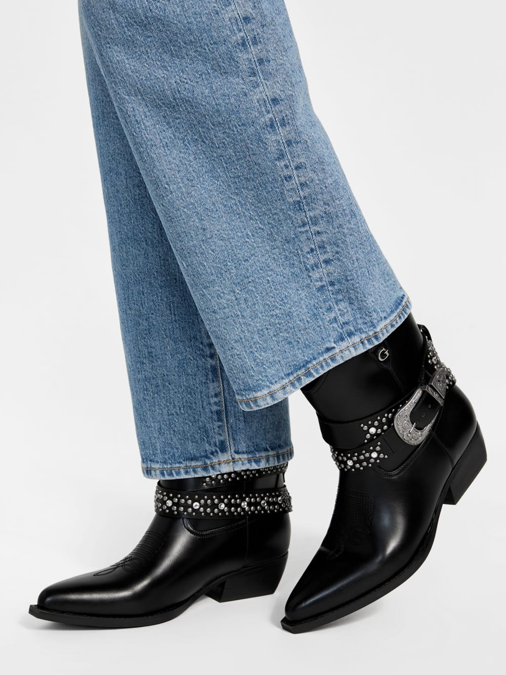 Lansly Studded Buckle Booties - Guess